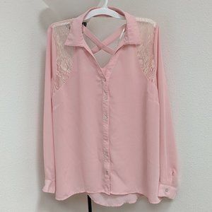 Forever 21 Plus size line pink blouse